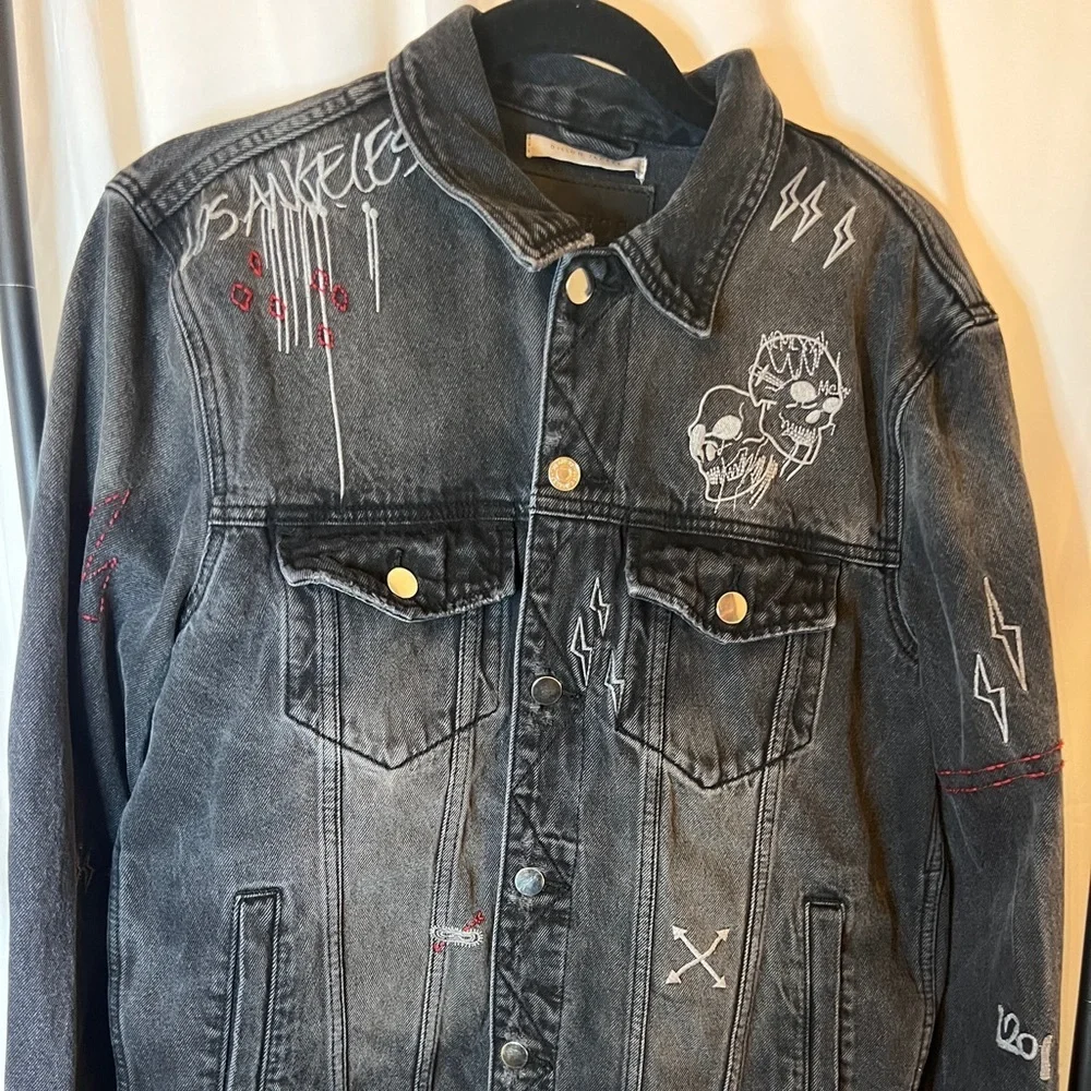 Guess Los Angeles Dillon Deconstructed Denim Jacket - size L​ - Picture 2 of 12